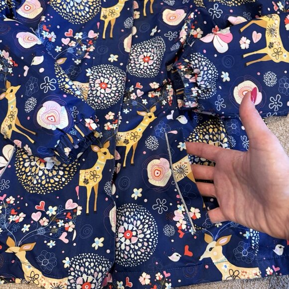 L'Amour de Garde Girls Jacket Size 11 12 Animals Blue Fleece Lined Zipper Casual - Picture 10 of 16